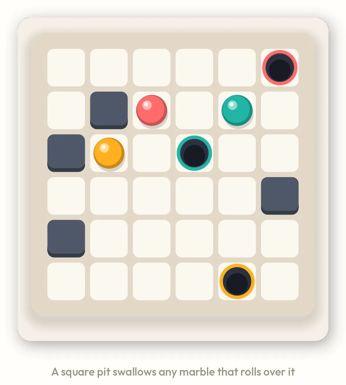 A Plumb board with a dark square pit among the tiles